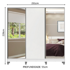 Guarda Roupa Casal 100% Mdf Madesa Royale 3 Portas De Correr