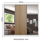 Guarda Roupa Casal 100% Mdf Madesa Royale 3 Portas De Correr