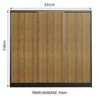Guarda Roupa Casal 100% Mdf Madesa Royale 3 Portas De Correr