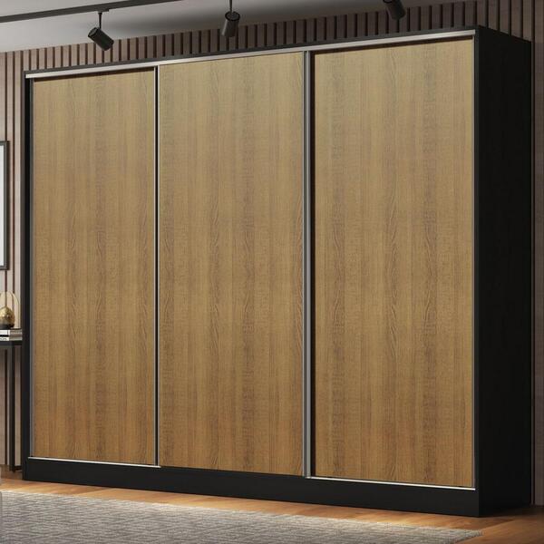 Guarda Roupa Casal 100% Mdf Madesa Royale 3 Portas De Correr