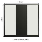 Guarda Roupa Casal 100% Mdf Madesa Royale 3 Portas De Correr