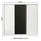 Guarda Roupa Casal 100% Mdf Madesa Royale 3 Portas De Correr