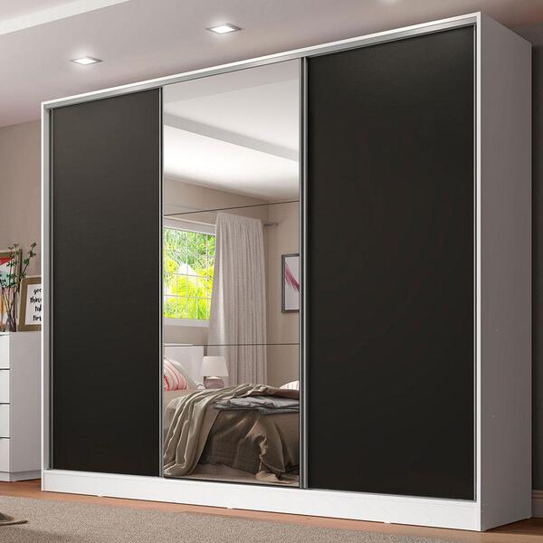 Guarda Roupa Casal 100% Mdf Madesa Royale 3 Portas De Correr