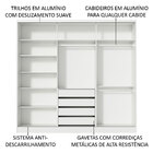 Guarda Roupa Casal 100% Mdf Madesa Zurique 3 Portas De Correr