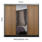 Guarda Roupa Casal 100% Mdf Madesa Zurique 3 Portas De Correr