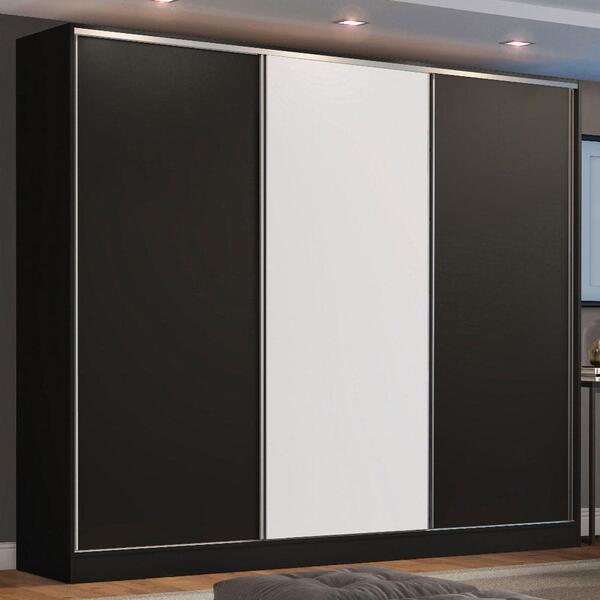 Guarda Roupa Casal 100% Mdf Madesa Zurique 3 Portas De Correr