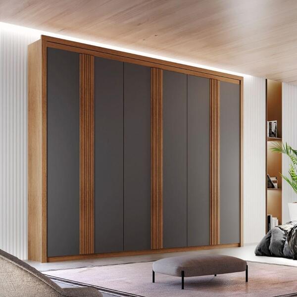 Guarda-roupa Casal 100%mdf 6 Portas 6 Gavetas E 11 Nichos New