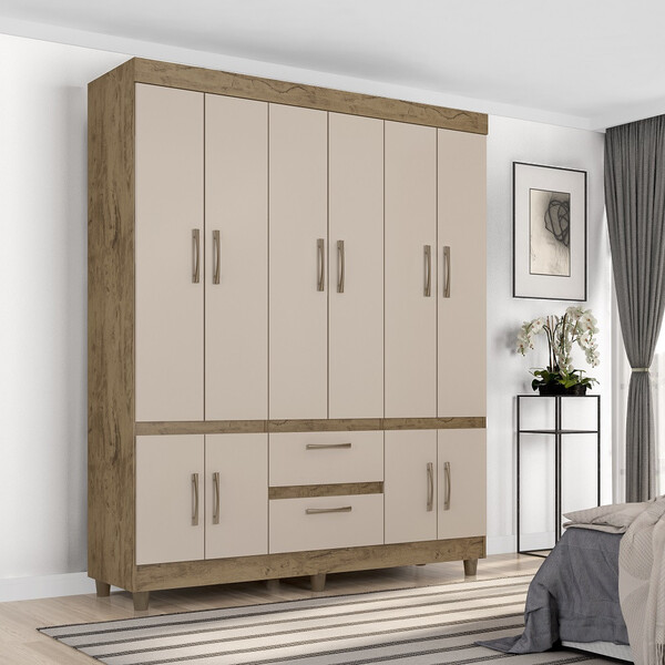 Guarda Roupa Casal 10 Portas 2 Gavetas 20102 Araplac