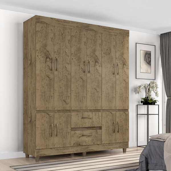 Guarda Roupa Casal 10 Portas 2 Gavetas 20102 Araplac