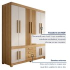 Guarda Roupa Casal 10 Portas 3 Gavetas 100% Mdf Lucca Cinamom