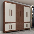 Guarda Roupa Casal 10 Portas 3 Gavetas 100% Mdf Lucca Imbuia