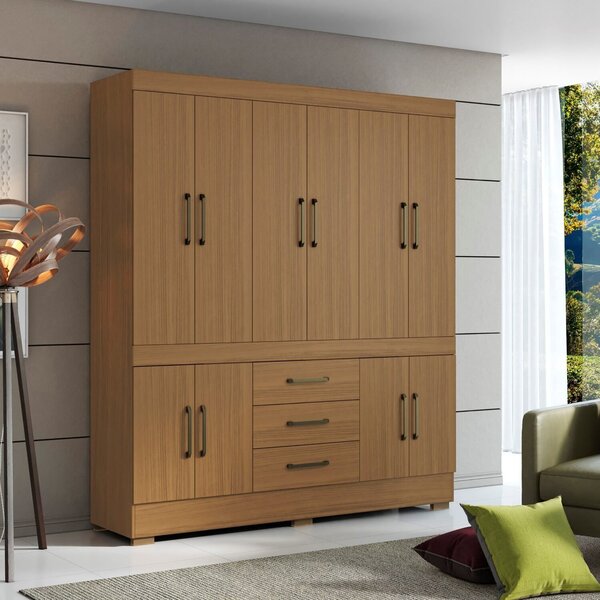 Guarda-roupa Casal 10 Portas 3 Gavetas 7 Prateleiras 1 Cabide