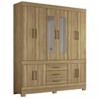 Guarda Roupa Casal 10 Portas 3 Gavetas Com Espelhos New Muran