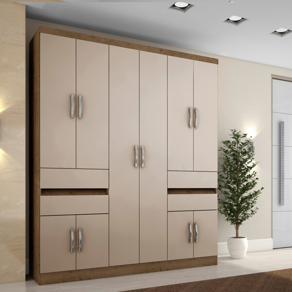 Guarda Roupa Casal 10 Portas 4 Gavetas 1430 Araplac