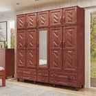Guarda-roupa Casal 10 Portas 6 Gavetas Com Espelho Em Madeira