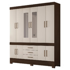 Guarda Roupa Casal 10 Portas Com Espelho New Murano Ebano Off
