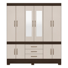 Guarda Roupa Casal 10 Portas Com Espelho New Murano Ebano Off