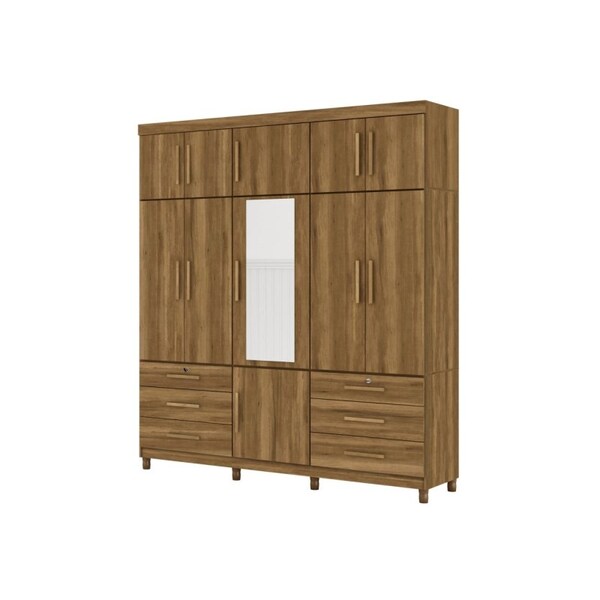 Guarda Roupa Casal 11 Portas 6 Gavetas Com Espelho Triplex Tr
