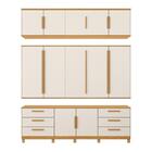 Guarda Roupa Casal 12 Portas 6 Gavetas Rowan A02 Carvalho/off