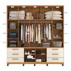 Guarda Roupa Casal 12 Portas 6 Gavetas Rowan A02 Carvalho/off