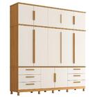 Guarda Roupa Casal 12 Portas 6 Gavetas Rowan A02 Carvalho/off