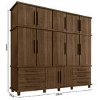 Guarda Roupa Casal 12 Portas 6 Gavetas Triplex Amêndoa
