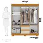 Guarda-roupa Casal 149,10cm 6 Portas Com Espelho E 2 Gavetas