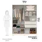 Guarda Roupa Casal 160cm 2 Portas De Correr 100% Mdf Boldina