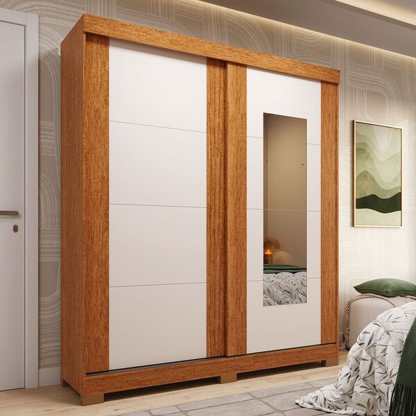 Guarda-roupa Casal 160cm 2 Portas De Correr Com Espelho Flex