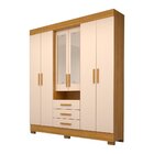 Guarda Roupa Casal 178,80cm 6 Portas 3 Gavetas Capelinha Com