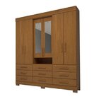 Guarda-roupa Casal 178,80cm 6 Portas 9 Gavetas Capelinha Com