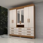 Guarda-roupa Casal 178,80cm 6 Portas 9 Gavetas Capelinha Com