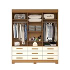 Guarda-roupa Casal 178,80cm 6 Portas 9 Gavetas Capelinha Com