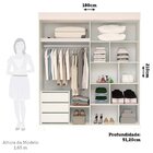 Guarda Roupa Casal 180cm 2 Portas De Correr 100% Mdf Yasamen