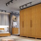Guarda Roupa Casal 180cm 6 Portas 2 Gavetas Com Pés Rio Espre