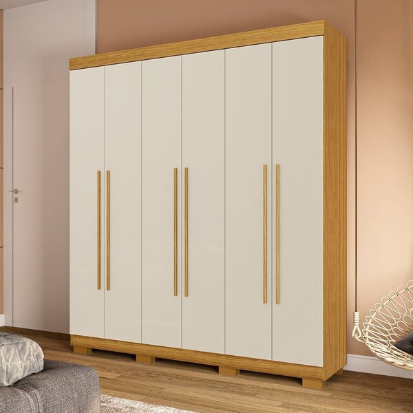Guarda-roupa Casal 180cm 6 Portas Sakura Espresso Móveis Natu