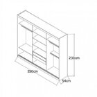 Guarda-roupa Casal 1 Espelho 3 Portas De Correr 2 Gavetas Mdf