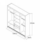 Guarda-roupa Casal 1 Espelho 3 Portas De Correr 2 Gavetas Mdf
