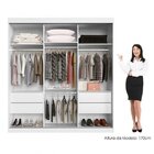 Guarda-roupa Casal 200cm 3 Portas 4 Gavetas Aurora Wood Yesca