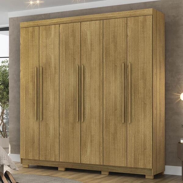 Guarda Roupa Casal 218cm 6 Portas Bolty Nature V02 - Mpoz...