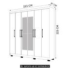 Guarda Roupa Casal 223cm Com Espelho Pernambuco Nature/champa