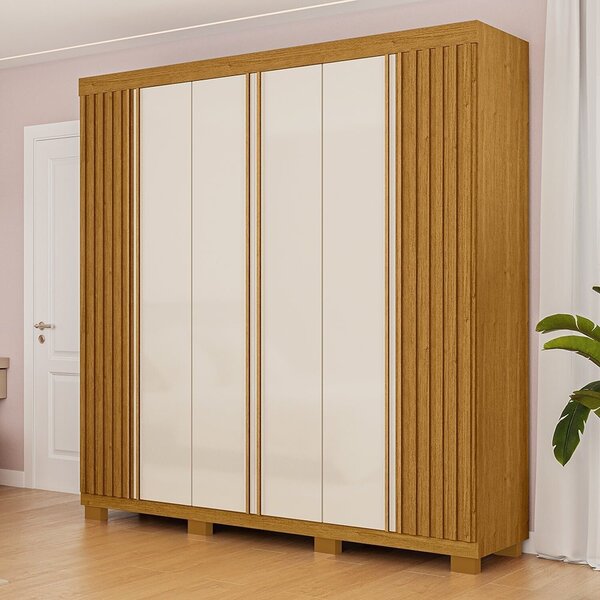 Guarda-roupa Casal 230,10cm 6 Portas Ripado 6 Gavetas 100% Md