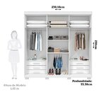 Guarda-roupa Casal 230,10cm 6 Portas Ripado 6 Gavetas Com Esp
