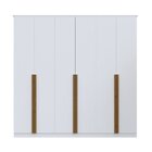 Guarda Roupa Casal 231x230cm 6 Portas 3 Gavetas Haia  Branco