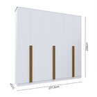 Guarda Roupa Casal 231x230cm 6 Portas 3 Gavetas Haia  Branco