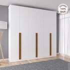 Guarda Roupa Casal 231x230cm 6 Portas 3 Gavetas Haia  Branco