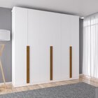 Guarda Roupa Casal 231x230cm 6 Portas 3 Gavetas Haia  Branco