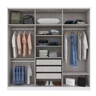Guarda Roupa Casal 231x230cm 6 Portas 3 Gavetas Haia  Branco