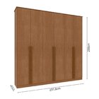Guarda Roupa Casal 231x230cm 6 Portas 3 Gavetas Haia  Carvalh