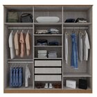 Guarda Roupa Casal 231x230cm 6 Portas 3 Gavetas Haia  Carvalh